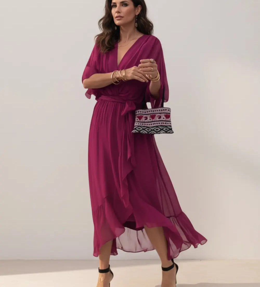 Leticia - Midi dress with tie waist