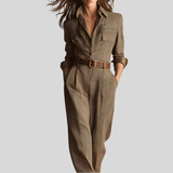 Celia - Check Print Jumpsuit with Sophisticated Details