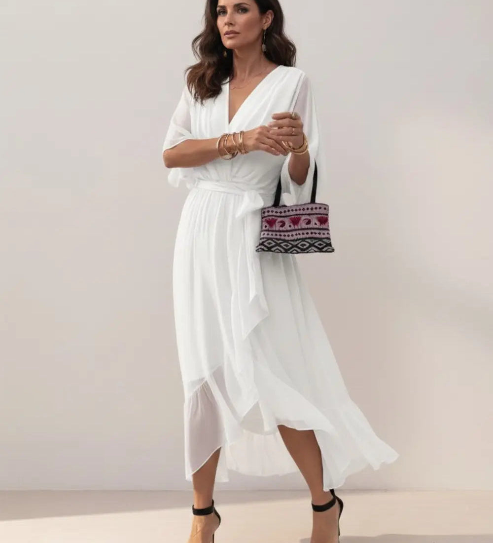 Leticia - Midi dress with tie waist