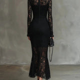 Veronika™ | Maxi Black Lace Dress