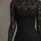 Veronika™ | Maxi Black Lace Dress
