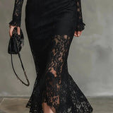 Veronika™ | Maxi Black Lace Dress