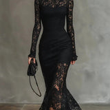 Veronika™ | Maxi Black Lace Dress