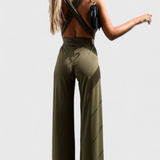 Ivana Wide-Leg Jumpsuit with Crossed Back