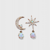 Moon and Star Earrings in Gold