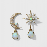 Moon and Star Earrings in Gold