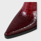 Crocodile Print Boots with Elegant Heel