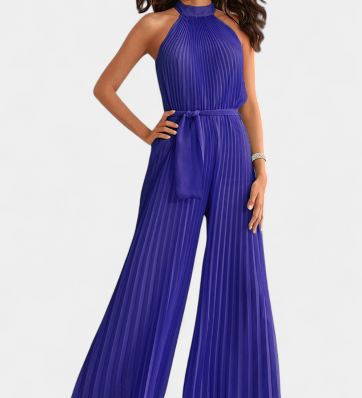 Patrizia Mono Palazzo Pleated with Halter Neck