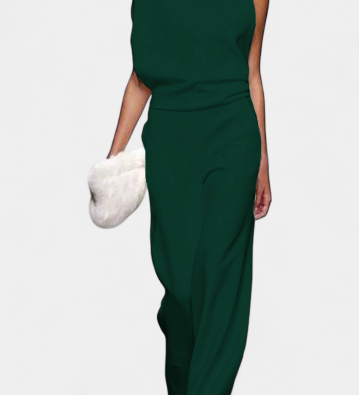Etta Asymmetrical Fluid Leg Jumpsuit
