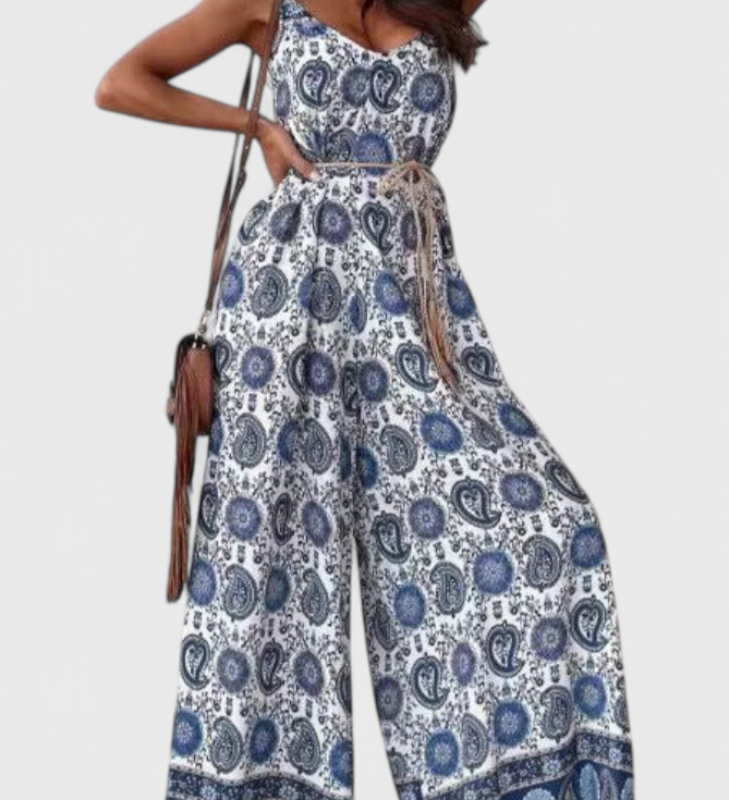 Gabriella Wide-Leg Jumpsuit with Bold Print