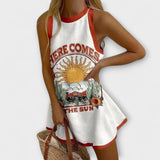 Camila - Short Dress with Sun Print