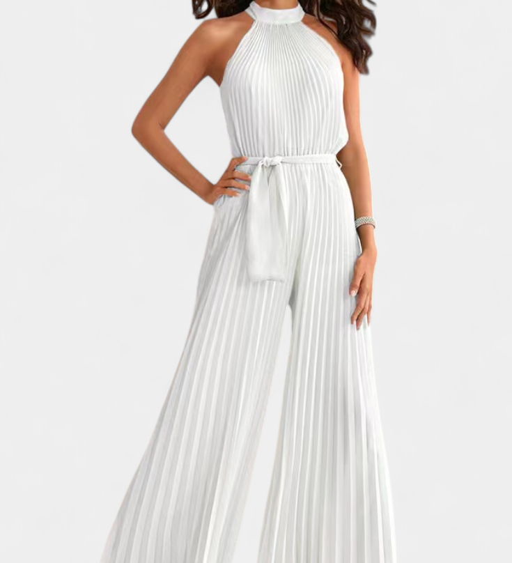 Patrizia Mono Palazzo Pleated with Halter Neck