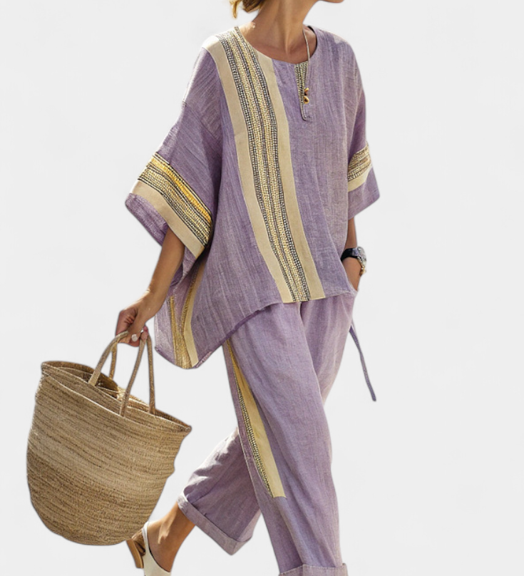 Lorena - Boho Linen and Bamboo Set
