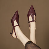 Authentic Noir Leather High Heels