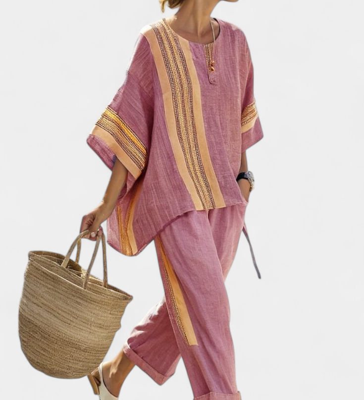 Lorena - Boho Linen and Bamboo Set