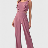 Chantal Jumpsuit with Cut-Outs and Ruffles