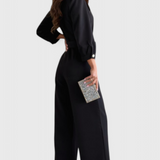 Ariane Wide Leg Jumpsuit with V-Neck and Waist Tie