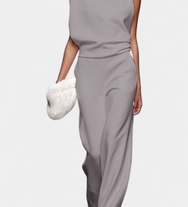 Etta Asymmetrical Fluid Leg Jumpsuit