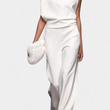 Etta Asymmetrical Fluid Leg Jumpsuit