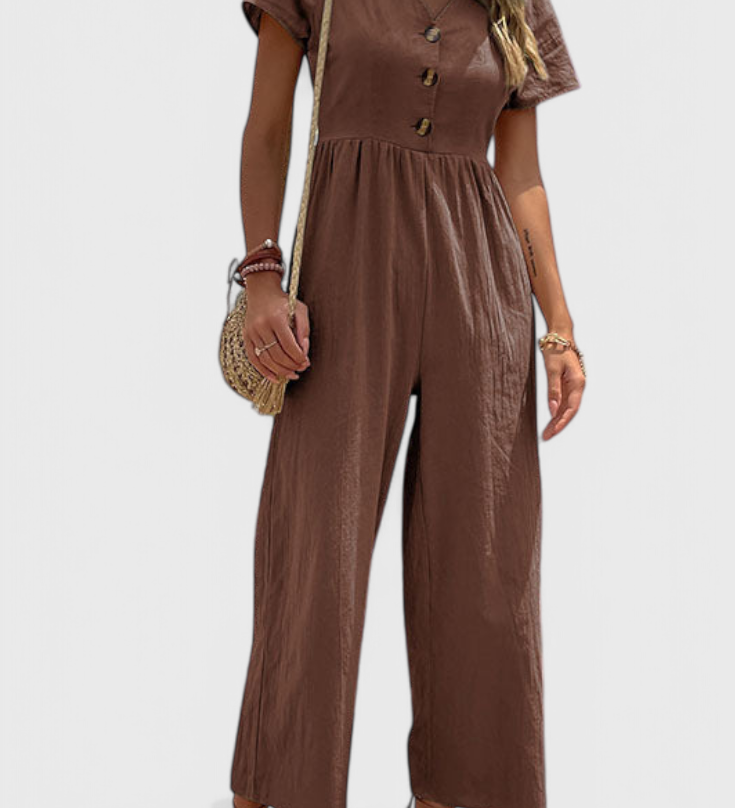 Camila Jumpsuit with Front Buttons