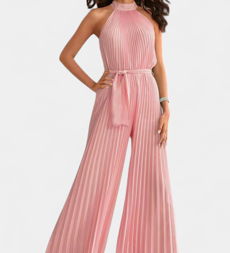 Patrizia Mono Palazzo Pleated with Halter Neck