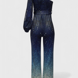 Cintia Asymmetrical Jumpsuit with Gradient Sparkles
