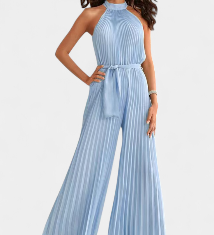 Patrizia Mono Palazzo Pleated with Halter Neck