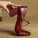 Elora Authentic Leather High Heels