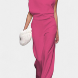 Etta Asymmetrical Fluid Leg Jumpsuit