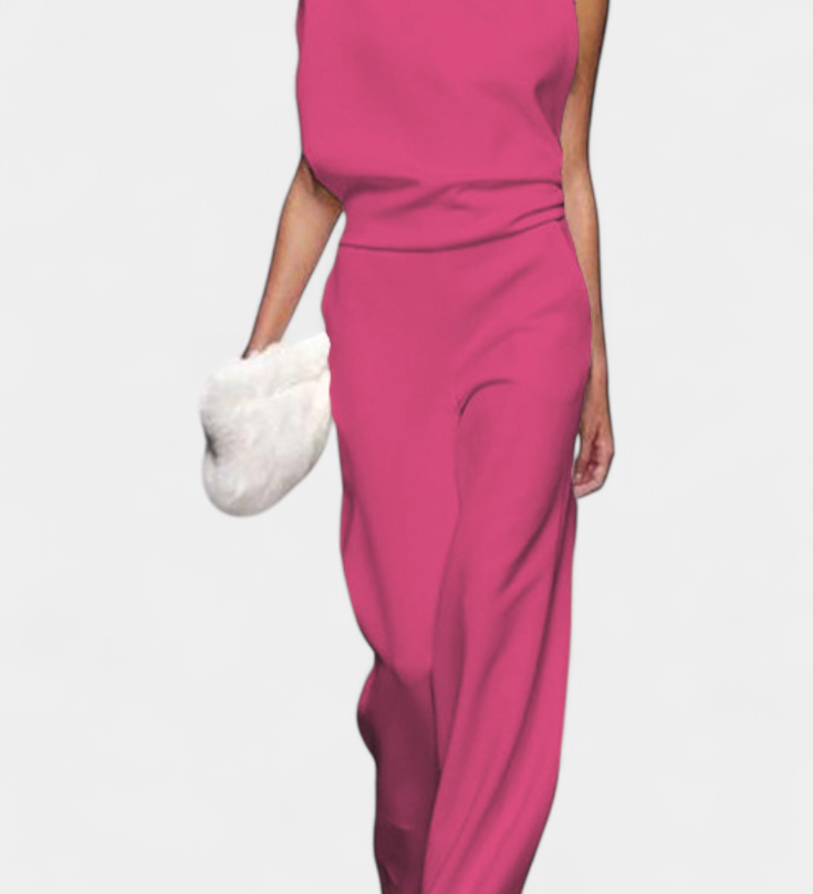 Etta Asymmetrical Fluid Leg Jumpsuit