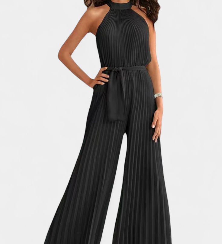 Patrizia Mono Palazzo Pleated with Halter Neck