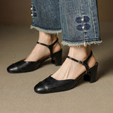 Genuine Leather Heels Valery