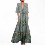 Alma | Elegant Long Dress with Flowers