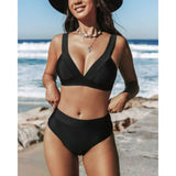 Matilde - High-Waisted Plain Swimsuit