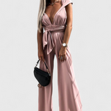 Ivana Wide-Leg Jumpsuit with Crossed Back