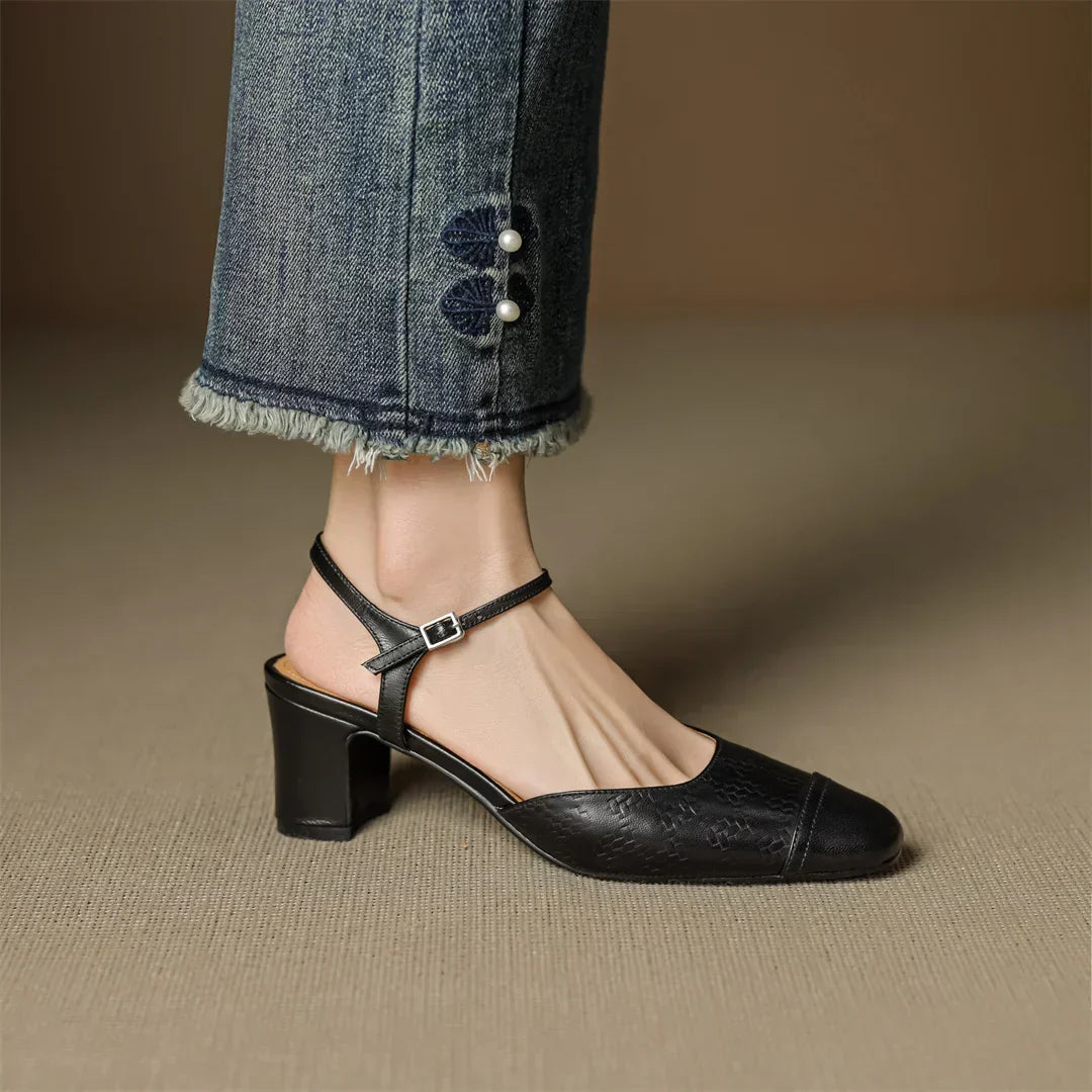 Genuine Leather Heels Valery
