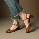 Genuine Leather Heels Valery