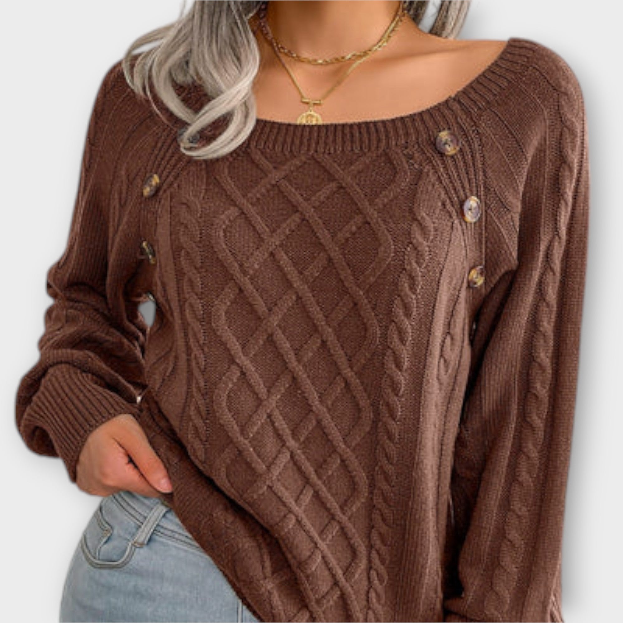 Malia - Buttoned Knit Sweater