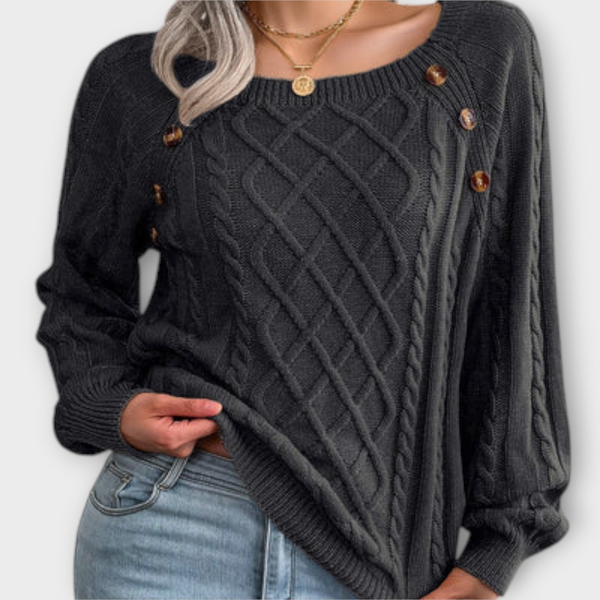 Malia - Buttoned Knit Sweater