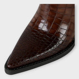 Crocodile Print Boots with Elegant Heel
