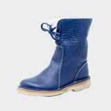 Waterproof leather boots with wool lining