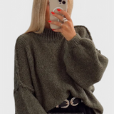 Oversized Knitted Cassia Jumper with Balloon Sleeves
