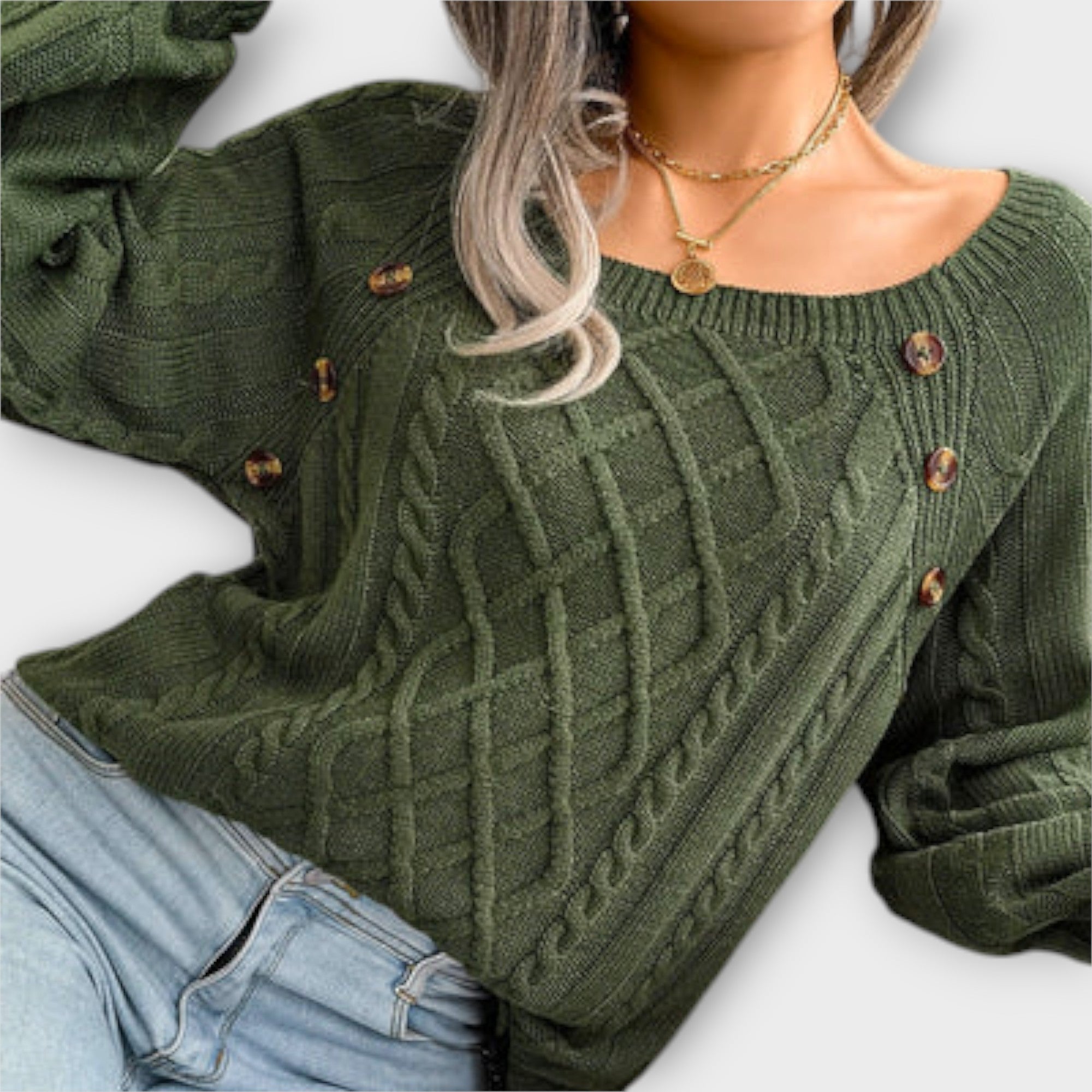 Malia - Buttoned Knit Sweater