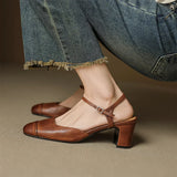 Genuine Leather Heels Valery