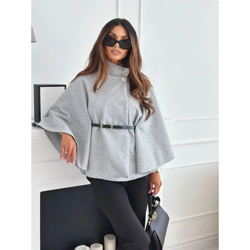 Amalia | Regular Cut Cashmere Coat with Adjustable Waist Belt
