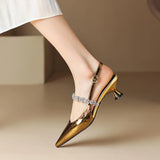 Elegant Low Heeled Shoes Crysel
