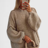 Oversized Knitted Cassia Jumper with Balloon Sleeves