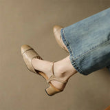 Genuine Leather Heels Valery