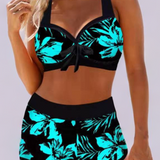 Sidónia - High-Waisted Swimsuit with Floral Print