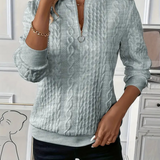 Amalie - Women's Cable Knit Zip Sweater
